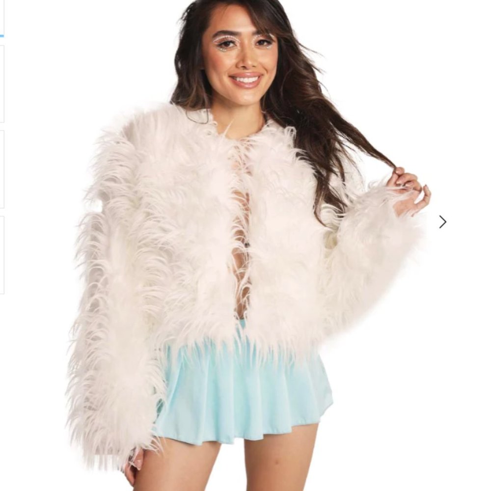 iHeartRaves Fur Jacket (ivory)